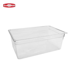 Poêle à aliments en plastique polycarbonate transparent de 6 pouces de profondeur 1/1 pleine grandeur pour fournitures d'hôtel et de restaurant - Product Image 1
