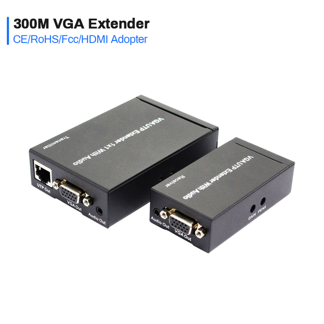 300M Vga to hdmi Extender Dual Monitor Extender Vga to Rj45 Converter 1080P VGA to UTP RJ45 Extender Over Cat5e/6