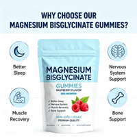 Gomitas de Bisglicinato de Magnesio con Sabor a Frambuesa, Veganas, Favorecen el Sueño, la Salud Muscular y Ósea, 60 Unidades, Suplemento Dietético