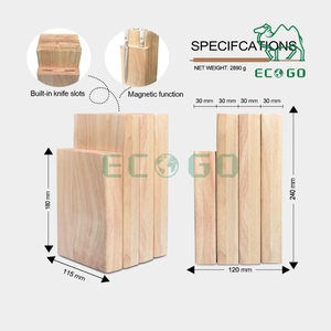 Bloc de couteaux en chêne 4 en 1 porte-couteau en bois détachable porte-couteau magnétique puissant en bambou - Product Image 3