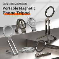 Support de téléphone magnétique extensible en alliage de zinc, trépied pliable, support de présentation de bureau télescopique et pivotant réglable