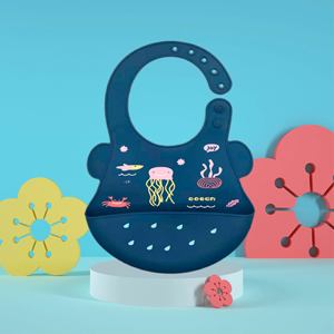 Bavaglini in Silicone Pieghevoli Impermeabili Senza BPA, Accessori per Neonati Lavabili con Stampe di Sicurezza - Product Image 6