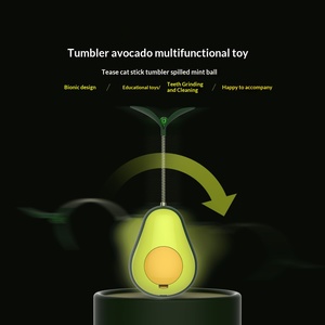 Trendiges Avocado-Trinkgefäß mit lustigem Katzenstab, Futterausgabe-Vorrichtung, ABS-Spielzeug für Haustiere zum Beißen - Product Image 1