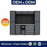 Gabinete de Herramientas Combinado de Acero Laminado en Frío con Banco de Trabajo, Cajones, Panel Perforado y Sistema de Almacenamiento con Cerradura para Garaje/Taller, OEM/ODM