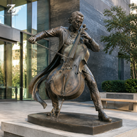 Bronze Cellist Musiker Skulptur Metallkunst Handgegossen Direkt ab Werk Figur Statue für Park Innenhof Hotel und Kulturpark
