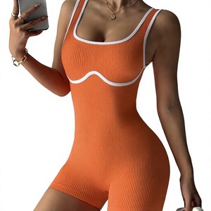 Combinaison de yoga une pièce sans coutures, dos élégant, élastique et moulante, pour fitness et sports aériens - Product Image 1