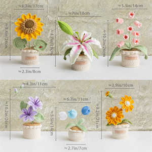 Fleur en pot au crochet faite à la main, fleur de Clematis Chiffonier en pot, plante au crochet pour décoration intérieure, cadeau Fête des Mères - Product Image 3