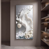 Grand décor mural 3D abstrait blanc vague créative pour couloir porche entrée lumière luxe diamant cristal porcelaine peinture