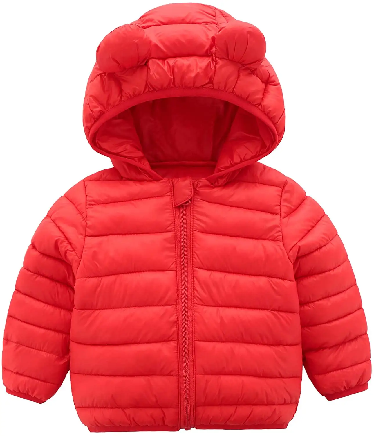 Mantel Musim Dingin untuk Anak-anak, Jaket Puffer Ringan dengan Kerudung untuk Bayi Laki-laki Perempuan, Bayi, Balita