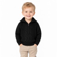 Pull-over en tricot pour enfants avec logo personnalisé, col rond, manches longues, couleur unie, décontracté, hiver, automne, acrylique, fabrication OEM et ODM