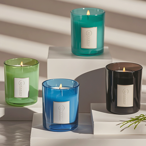 Stiker Label Bulat Kustom untuk Wadah Lilin Kosong Mewah 6oz 10oz 12oz 14oz Stoples Lilin Kaca Amber Silinder dengan Kotak dan Tutup - Product Image 5