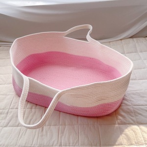 Factory Hot Sale Hand Woven Cotton Rope Baby Tote <b>Basket</b> Organizing Home Decoration - Product Image 3