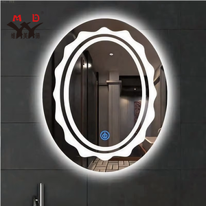 <span class=keywords><strong>Miroir</strong></span> <span class=keywords><strong>de</strong></span> <span class=keywords><strong>salle</strong></span> <span class=keywords><strong>de</strong></span> <span class=keywords><strong>bain</strong></span> LED mural personnalisé, ovale, à bords festonnés, double anneau, rétroéclairé, à intensité variable, <span class=keywords><strong>avec</strong></span> commande tactile, anti-buée - Product Image 1