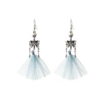 Boucles d'oreilles pendantes Crâne Humanoïde Squelette Halloween Style Européen et Américain, en Alliage de Zinc, Maille Bleue, Style Punk, Bestseller