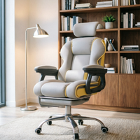Chaise de bureau moderne en cuir PU, hauteur réglable, dossier haut, base en acier inoxydable – Confortable pour adultes, étudiants, diffuseurs