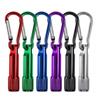Vente en gros de porte-clés torche en alliage d'aluminium porte-clés cadeau promotionnel porte-clés mousqueton lumière LED mini porte-clés lampe de poche LED