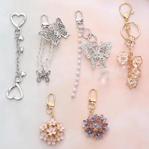 Lilangda Y2K Style cristal perles papillon pendentif porte-clés étui pour écouteurs pour Apple airpods pour étui pour écouteurs avec Phonechain - Product Image 2