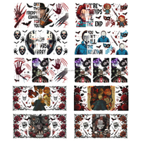 Offre Spéciale : Autocollants UV DTF personnalisés à motifs de personnages de dessins animés pour le festival, imperméables, impression par transfert à froid facile pour canettes en verre Libbey de 16 oz