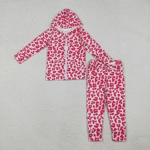 Embroidery <b>Red</b> Truck Lace Strips <b>Hoodie</b> 2 Pcs <b>Girl's</b> Set - Product Image 4