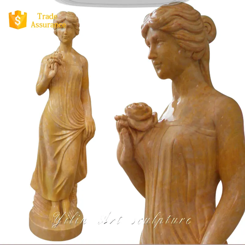 Factory price garden stone marble girl statue sculpture for hot sale