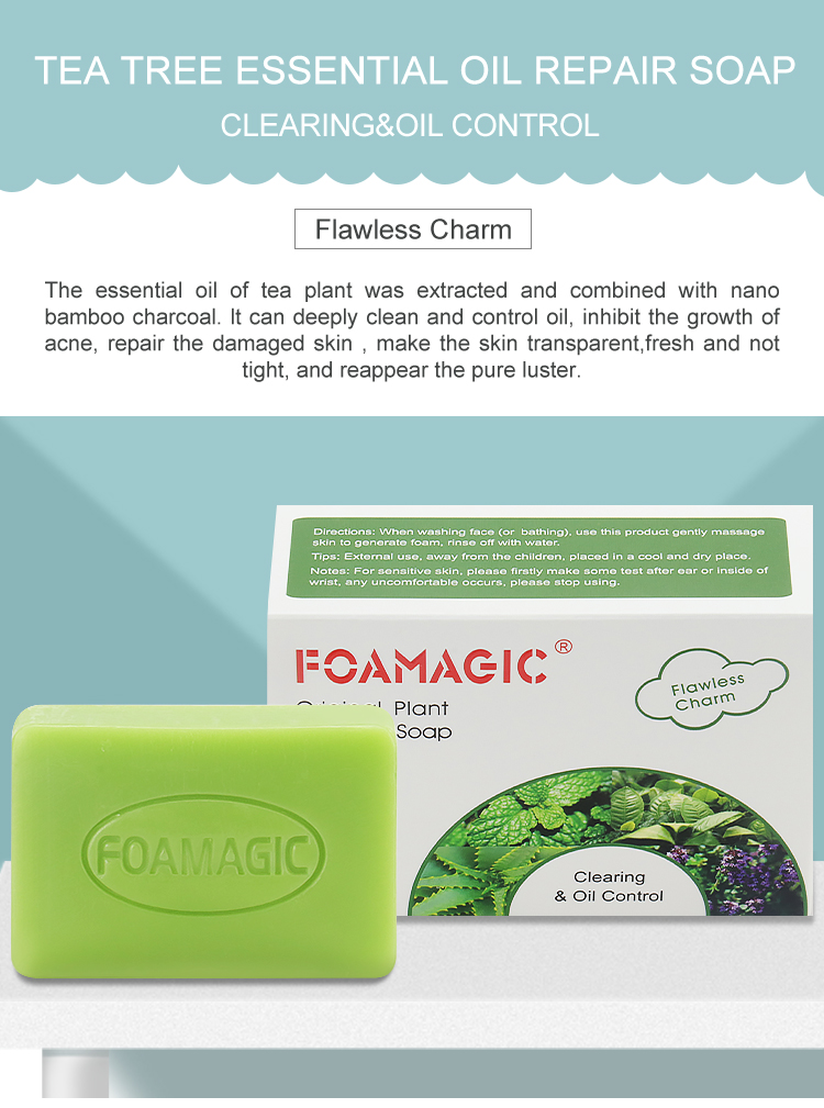 100% Natural Organic Handmade Soap Original Essence Clearing Oil Control Anti Acne Tea Tree Soap