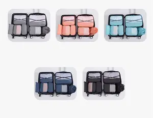 Evercredit Polyester Matériel Vêtements Stockage Voyage Bagages Organisateur Emballage Cubes 7pcs Sac De Voyage