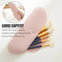 Porte-pinceau de maquillage en silicone portable à fermeture magnétique Sac de pinceaux de maquillage cosmétique de voyage pour le stockage de la beauté
