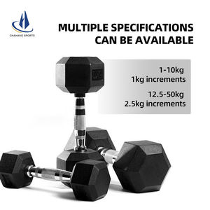 משקל יד שחור 2.5 ק "ג-50 ק" ג ברזל יצוק באיכות גבוהה גומי מצופה משושה משופשף משקולות משושה - Product Image 2