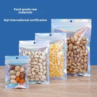 Emballage personnalisé transparent refermable, sac holographique imprimé, sac en mylar, emballage plastique