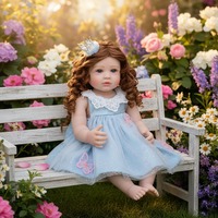 Nouvelle poupée bébé reborn en silicone de 22 pouces, à bas prix, avec des fleurs roses peintes, pour filles, jouets pour enfants