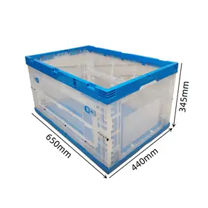 Kotak penyimpanan QS wadah penyimpanan alat plastik transparan tempat sampah ramah lingkungan dapat dilipat injeksi Modern lipat persegi panjang