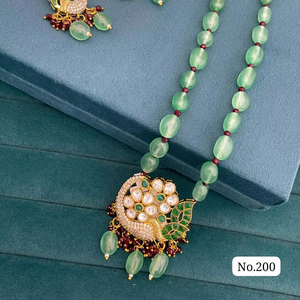 Ensemble de perles Kundan Fusion plaqué or bijoux de mariée et fins avec pierres principales en zircon et rubis pour cadeau - Product Image 1