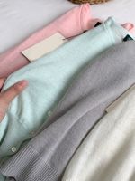 Chaqueta de cuello redondo de un solo pecho, suéter de punto de lana de alpaca de estilo corto, cárdigan de manga larga