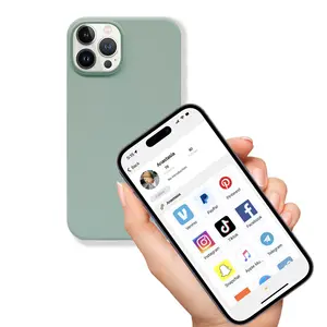 New Arrival! NFC Phone Cases for Iphone 14 series embedded ntag213 chip with social media free app Heycheese