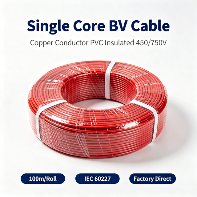 High Quality IEC for BV Cable Copper Conductor PVC Insulated Electrical Wire 1.5mm 2.5mm Building Wire 100m Wiring