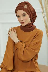 Expédition rapide 2024 nouveau islamique ethnique instantané Hijab écharpe arabe musulman <span class=keywords><strong>bandeau</strong></span> Turban Hijab avec accessoires en métal - Product Image 4