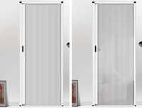 Porte pliante sans rail moderne, isolation thermique - cloison en nid d'abeille en aluminium pour les intérieurs contemporains, salle de bain, utilisation hôtelière