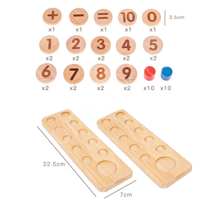 Juguetes de Matemáticas Montessori de Madera, Juego Educativo de Tablero de Contar con Clavijas para Niños Pequeños, Preescolar, Jardín de Infancia, Aritmética, Sumas - Product Image 3