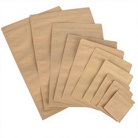 Sachet d'échantillon en papier kraft biodégradable écologique 6*8cm avec fermeture à trois soudures et fermeture éclair pour emballage alimentaire pour bébés