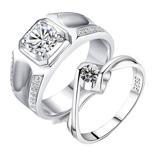 Anillo de Diamantes para Pareja, Estilo Coreano, Plateado, <span class=keywords><strong>Platino</strong></span>, Cobre como Material Principal, Brillante, Venta al Por Mayor de Fabricantes - Product Image 5
