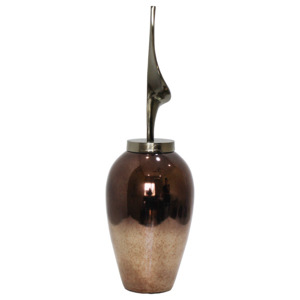 Vaso Scultoreo in Metallo con Coperchio, Alto, Decorazione Moderna per Soggiorno, Camera da Letto, Ufficio, Design d'Interni - Product Image 2