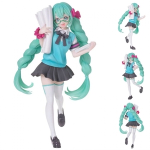 18CM Jouet Manga Figurine Statues Figures 16e Anniversaire Commémoratif Uniforme Scolaire Lunettes <span class=keywords><strong>Miku</strong></span> PVC Anime <span class=keywords><strong>Figure</strong></span> - Product Image 2
