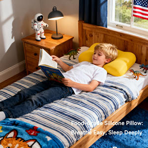 Oreiller cervical moderne en silicone de qualité <span class=keywords><strong>alimentaire</strong></span>, motif étoile uni, sans additifs, respirant, hypoallergénique pour adultes et enfants, <span class=keywords><strong>chambre</strong></span> à coucher - Product Image 6