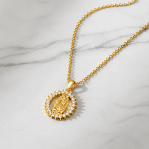 Collier en or avec pendentif religieux Vierge <span class=keywords><strong>Marie</strong></span> pour femmes |   Cadeau <span class=keywords><strong>de</strong></span> bijoux religieux |   Dropshipping et Fulfillment Shopify - Product Image 3