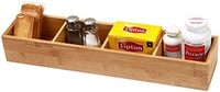 Plateau organisateur moderne à 4 compartiments en bambou à un niveau avec finition laquée pour tiroirs de salon