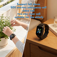 Montre connectée GPS 4G VFA109S avec appels vidéo et surveillance de la santé pour les personnes âgées, montre connectée d'urgence SOS