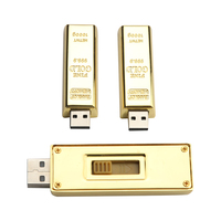 Vente en gros Clé USB de haute qualité 32 Go Barre d'or portable Clé USB haute vitesse en métal Clé USB 2.0 Clé USB