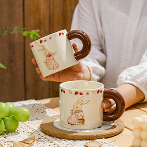 Vintage <b>Ceramic</b> <b>Mug</b> With Rabbit Cartoon Design Single Cup For Coffee Or Breakfast Office Use Cute Gift Present 2024 - Product Image 1