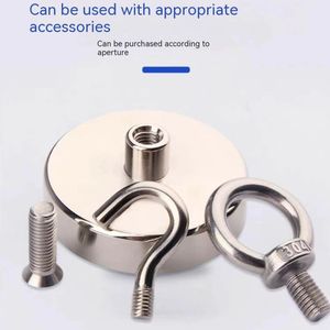 Motor Industrial, materiales magnéticos de níquel, imán de neodimio permanente, <span class=keywords><strong>Base</strong></span> magnética redonda de montaje NdFeB <span class=keywords><strong>con</strong></span> rosca interna - Product Image 2
