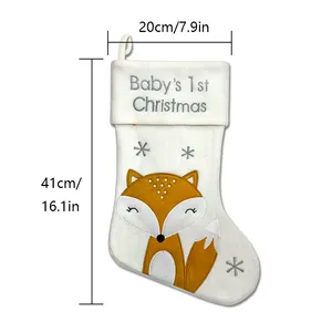 Chaussette de Noël Adorable Renard Nordique pour Nouveau-né – Idéale pour la Décoration de Noël à la Maison - Product Image 2